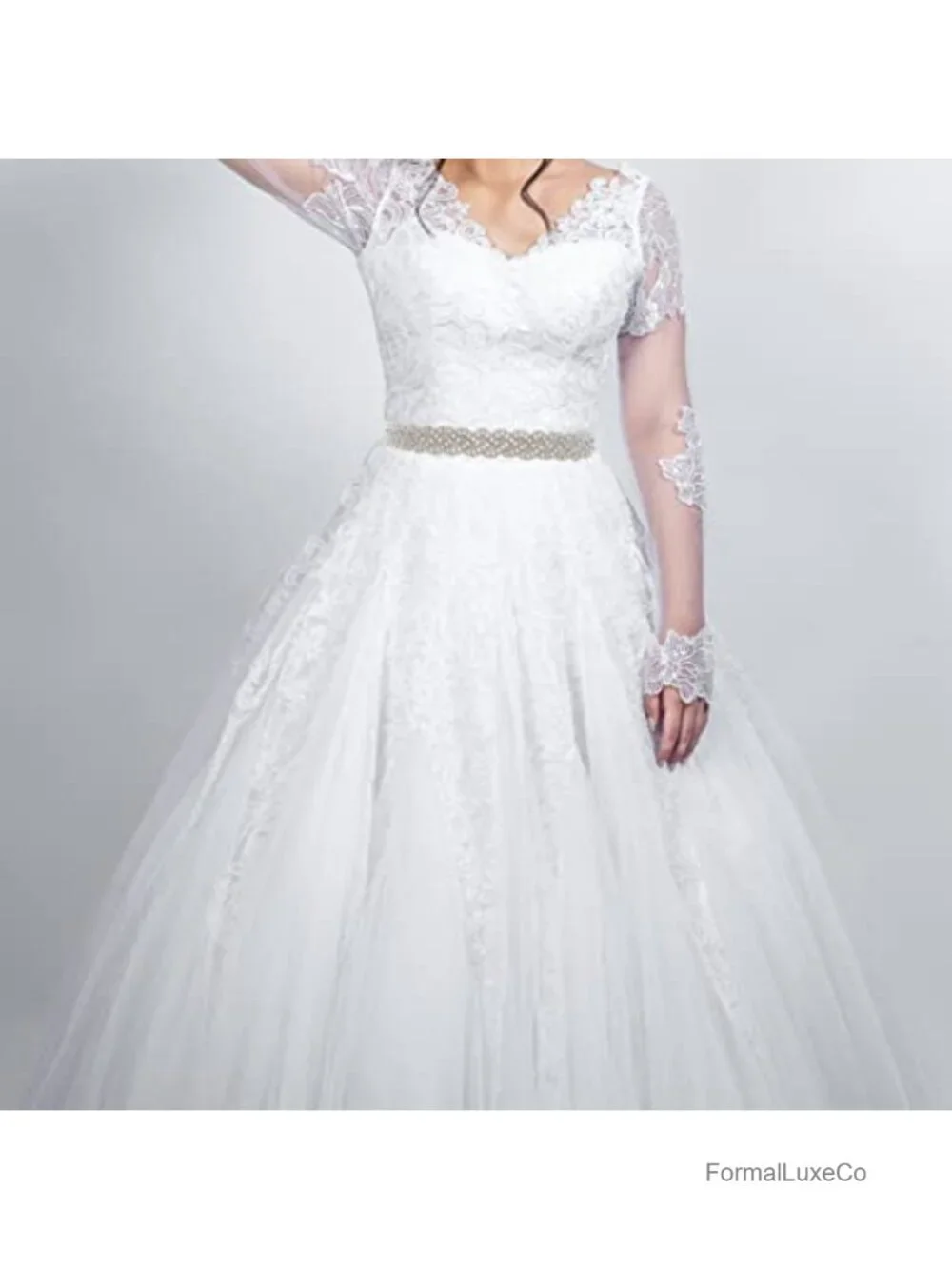 Crystal Rhinestone Bridal Sash Belt with Satin Ribbon Tie Handmade Wedding Belt